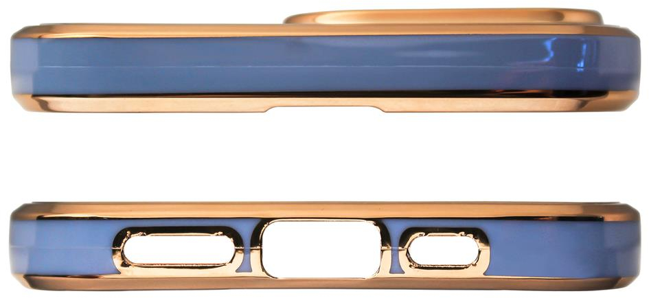 Lighting Color Case for Samsung Galaxy A12 5G gold frame gel cover blue