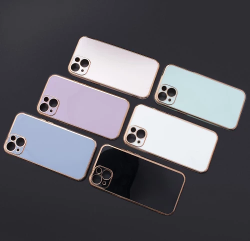 Lighting Color Case for Samsung Galaxy A12 5G gold frame gel cover blue