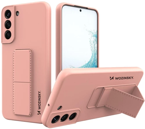Wozinsky Kickstand Case Silicone Stand Cover for Samsung Galaxy S22 + Pink