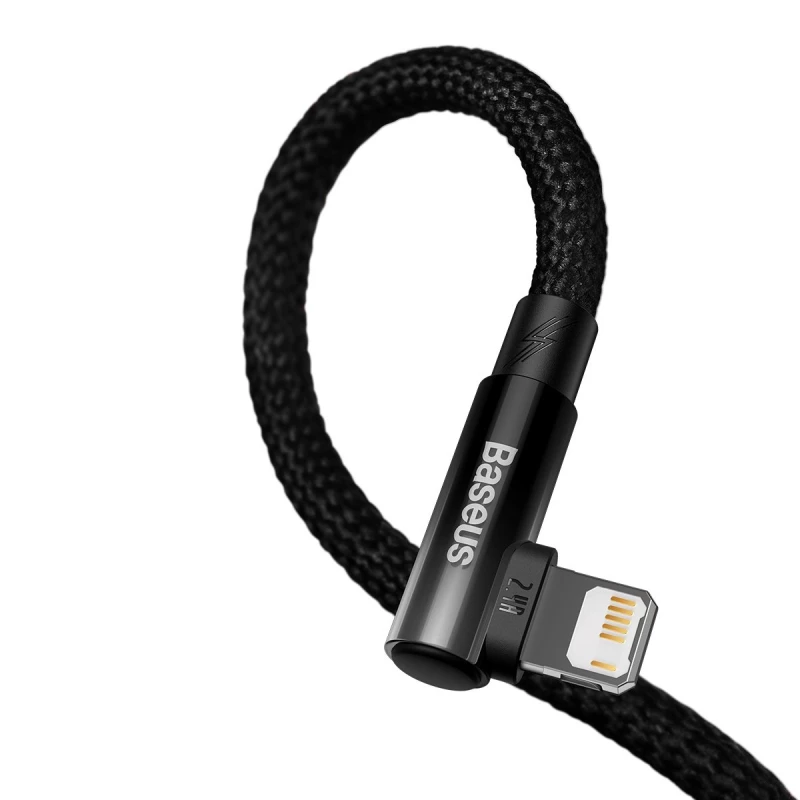 Baseus MVP 2 Elbow-shaped Fast Charging Data Cable USB to iP 2.4A 2m Black