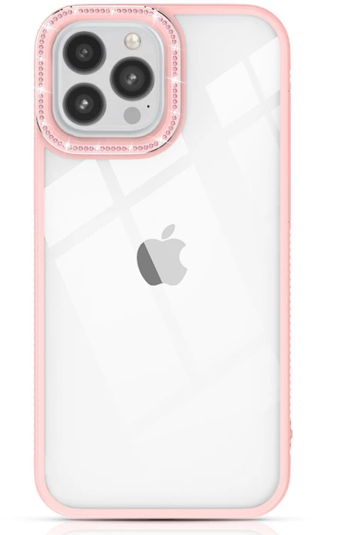 Kingxbar Sparkle Series case iPhone 13 Pro Max with crystals back cover pink