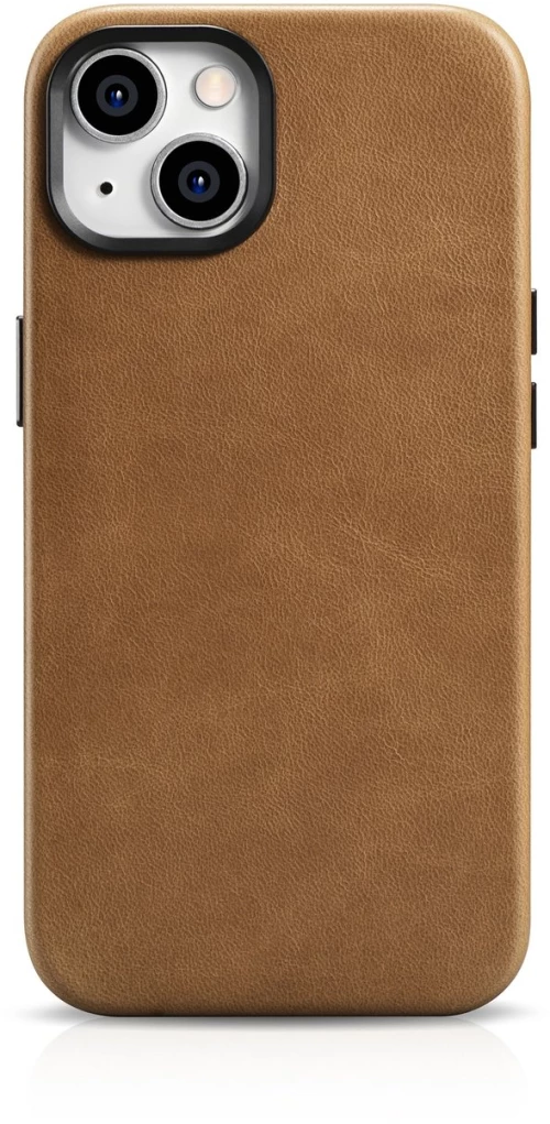 iCarer Oil Wax Premium Leather Case magnetic leather iPhone 14 case with MagSafe brown (WMI14220701-TN)