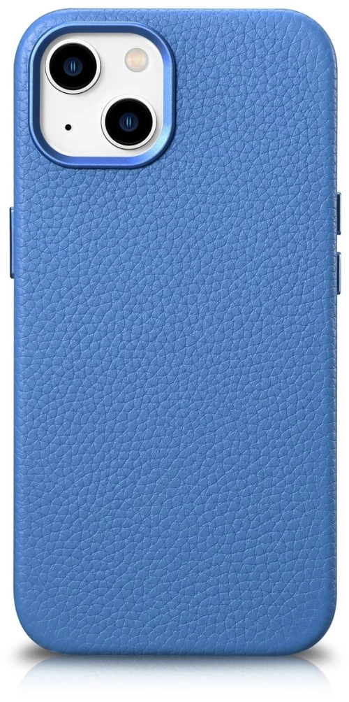 iCarer Litchi Premium Leather Case iPhone 14 Magnetic Leather Case with MagSafe Light Blue (WMI14220709-LB)
