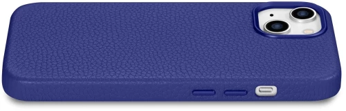 iCarer Litchi Premium Leather Case iPhone 14 Plus Magnetic Leather Case with MagSafe Dark Blue (WMI14220711-DB)