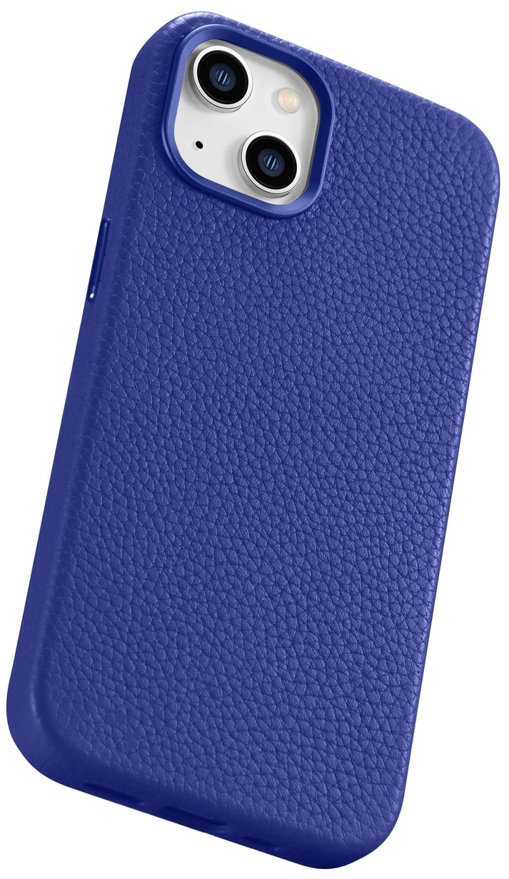 iCarer Litchi Premium Leather Case iPhone 14 Plus Magnetic Leather Case with MagSafe Dark Blue (WMI14220711-DB)