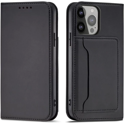 Magnet Card Case case for iPhone 14 flip cover wallet stand black