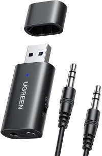 Ugreen transmitter transmitter / receiver Bluetooth 5.0 wireless audio adapter 3.5mm mini jack black (CM523 60300)