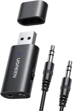 Ugreen transmitter transmitter / receiver Bluetooth 5.0 wireless audio adapter 3.5mm mini jack black (CM523 60300)