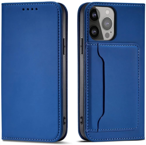 Magnet Card Case for Samsung Galaxy S23 flip cover wallet stand blue