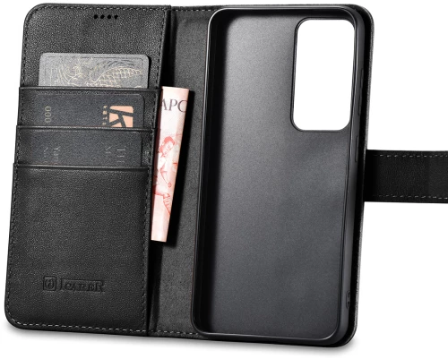 iCarer Wallet Case for Samsung Galaxy S23+ leather case wallet black