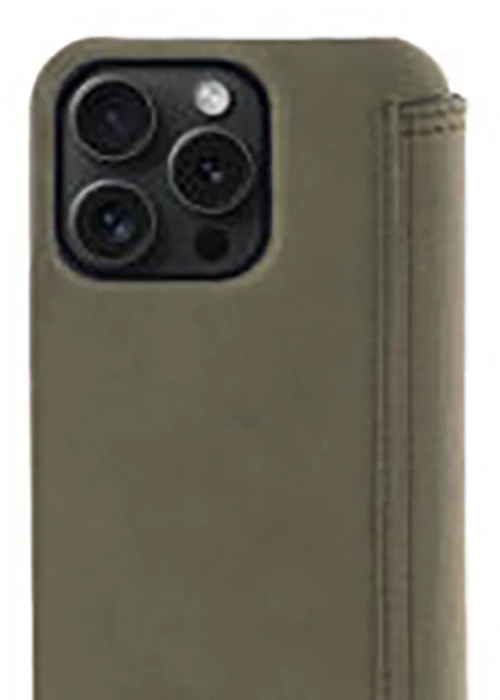 Minim (MM-10442) Minim Book Case - Olive Green, Apple iPhone 15 Pro