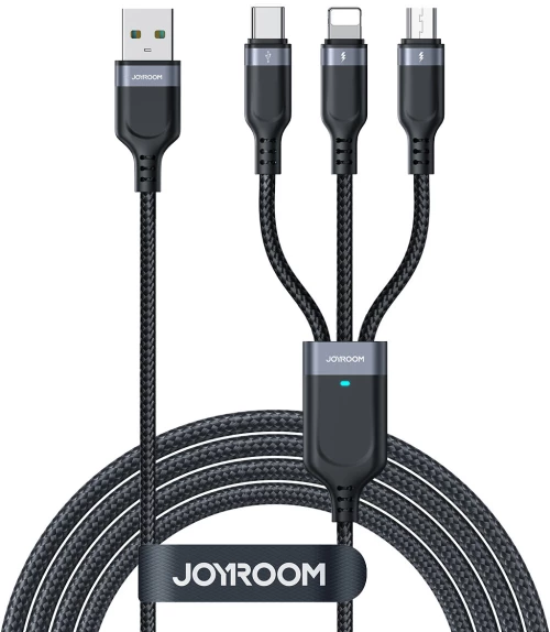 Joyroom Multi-Use Series 3-in-1 cable S-1T3018A18 Lightning USB-C micro USB 1.2m - black