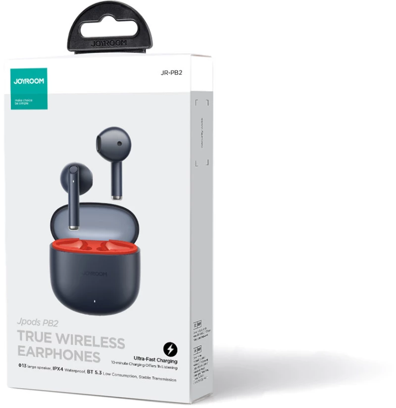 TWS Joyroom Jpods Series JR-PB2 IPX4 Wireless Earphones - Black
