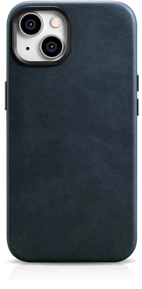 iCarer Oil Wax Premium Leather Case iPhone 14 Magnetic Leather Case with MagSafe Dark Blue (WMI14220701-BU)