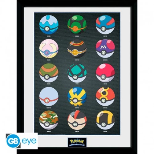 POKEMON - Framed print Pokeballs (30x40) / Fan Shop and Merchandise