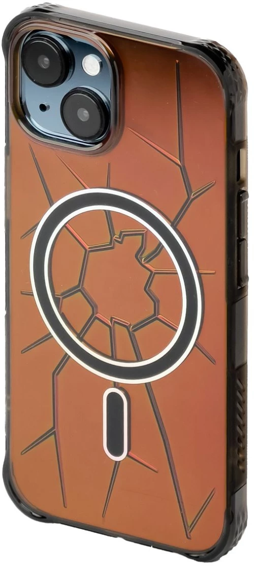 MagSafe Kingxbar PQY Crack Series silicone case for iPhone 15 - black