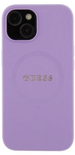 Guess Saffiano MagSafe case for iPhone 15 Plus - purple