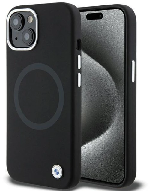 BMW Signature Liquid Silicone MagSafe case for iPhone 15 Plus - black
