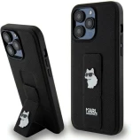 Karl Lagerfeld Gripstand Saffiano Choupette Pins Case for iPhone 13 Pro / 13 - Black