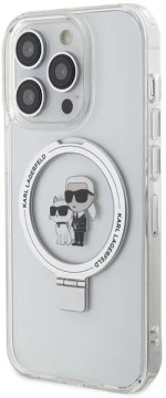 Karl Lagerfeld Ring Stand Karl&Choupette MagSafe case for iPhone 13 Pro / 13 - white