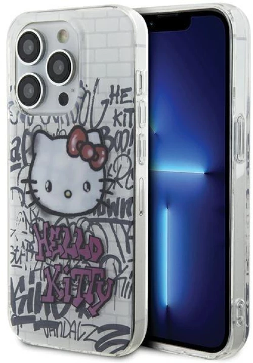 Hello Kitty IML Kitty On Bricks Graffiti case for iPhone 13 Pro / 13 - white