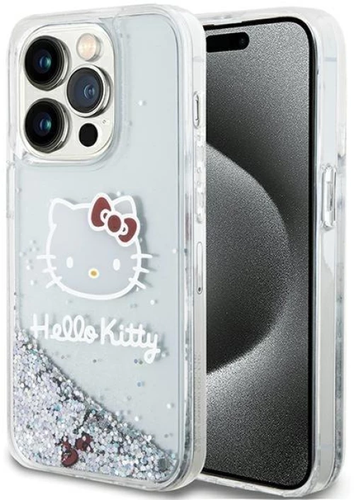 Hello Kitty Liquid Glitter Charms Kitty Head case for iPhone 13 Pro / 13 - silver