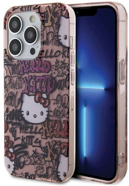 Hello Kitty IML Tags Graffiti case for iPhone 14 Pro Max - pink