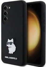 Karl Lagerfeld Silicone Choupette Metal Pin case for Samsung Galaxy S23 - black
