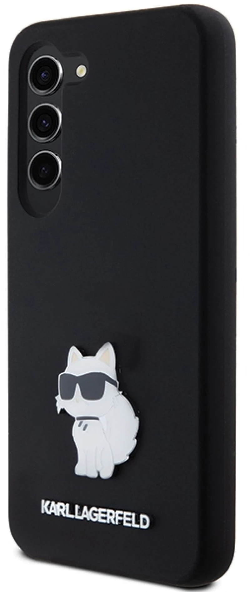 Karl Lagerfeld Silicone Choupette Metal Pin case for Samsung Galaxy S23 - black