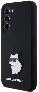 Karl Lagerfeld Silicone Choupette Metal Pin case for Samsung Galaxy S23 - black