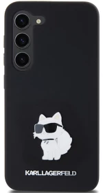 Karl Lagerfeld Silicone Choupette Metal Pin case for Samsung Galaxy S23 - black