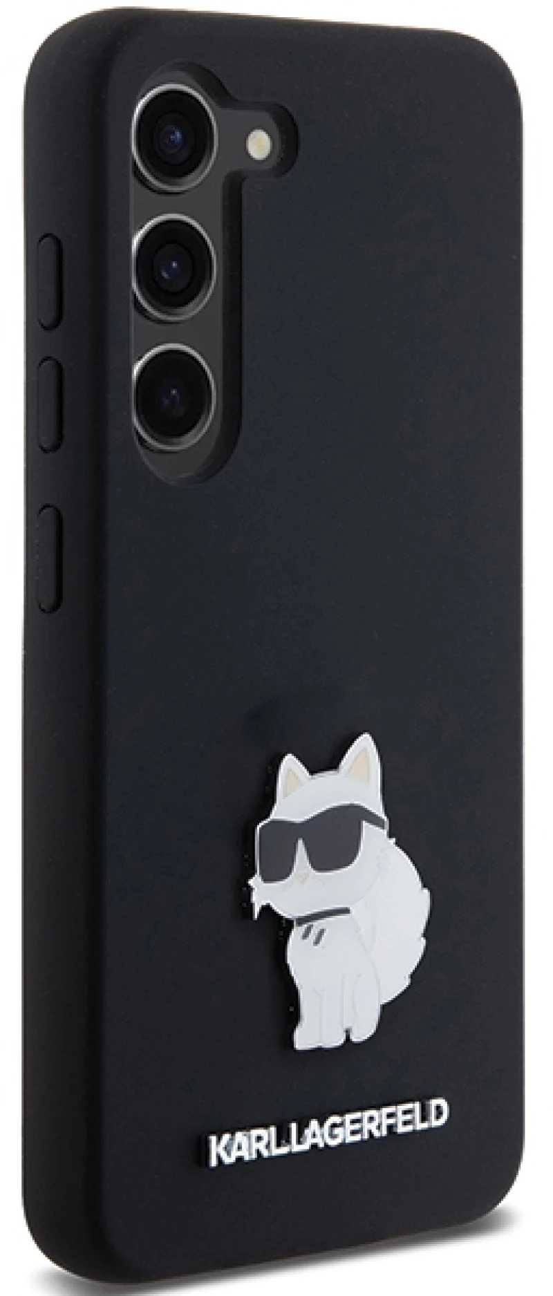 Karl Lagerfeld Silicone Choupette Metal Pin case for Samsung Galaxy S23 - black