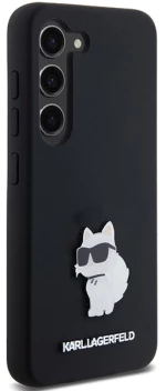 Karl Lagerfeld Silicone Choupette Metal Pin case for Samsung Galaxy S23 - black