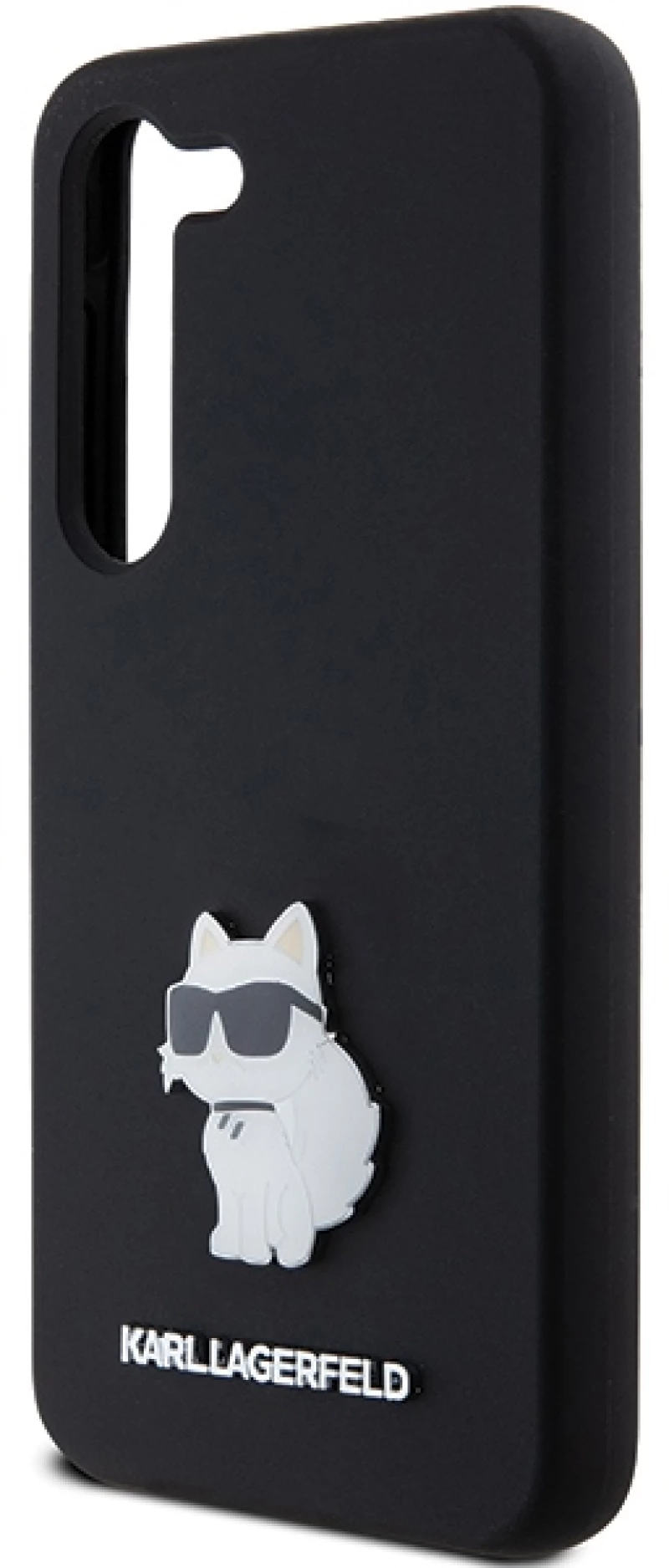 Karl Lagerfeld Silicone Choupette Metal Pin case for Samsung Galaxy S23 - black