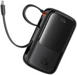 Baseus Qpow Pro+ 10000mAh 22.5W powerbank with built-in USB-C cable and display - black