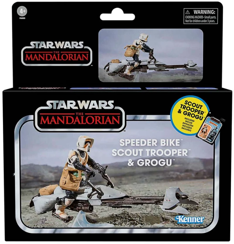 Star Wars the Mandalorian Speeder Bike Scout Trooper & Grogu figure 9cm