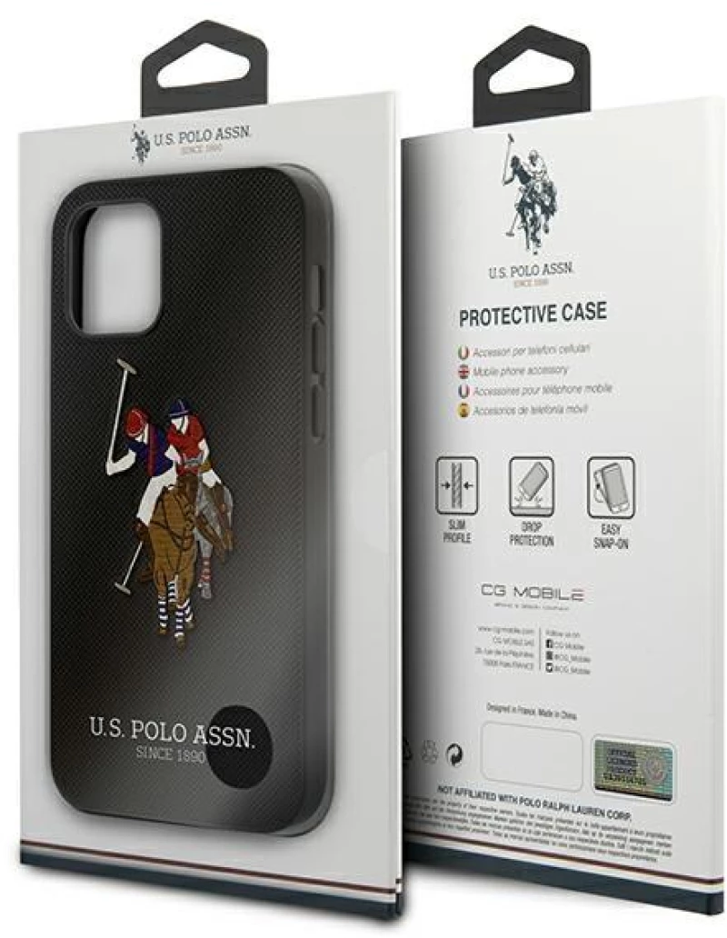 US Polo USHCP12MPUGFLBK iPhone 12/12 Pro 6.1 black / black Polo Embroidery Collection