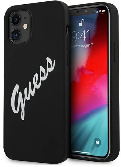 Guess GUHCP12SLSVSBW iPhone 12 mini 5.4 black and white / black white hardcase Silicone Vintage