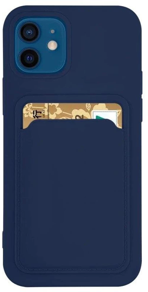 Card Case silicone wallet case with card holder documents for Xiaomi Redmi Note 10 5G / Poco M3 Pro navy blue