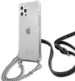 Guess GUHCP12LKC4GSSI iPhone 12 Pro Max 6.7 Transparent hardcase 4G Silver Chain