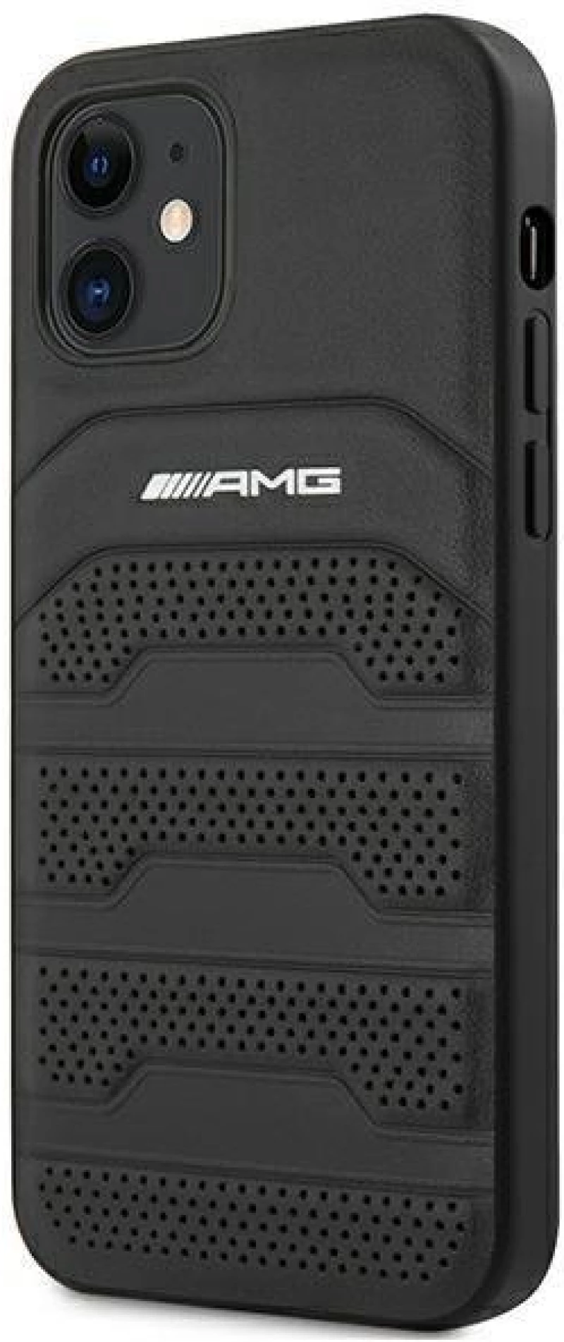AMG AMHCP12SGSEBK iPhone 12 mini 5,4" black hardcase Leather Debossed Lines