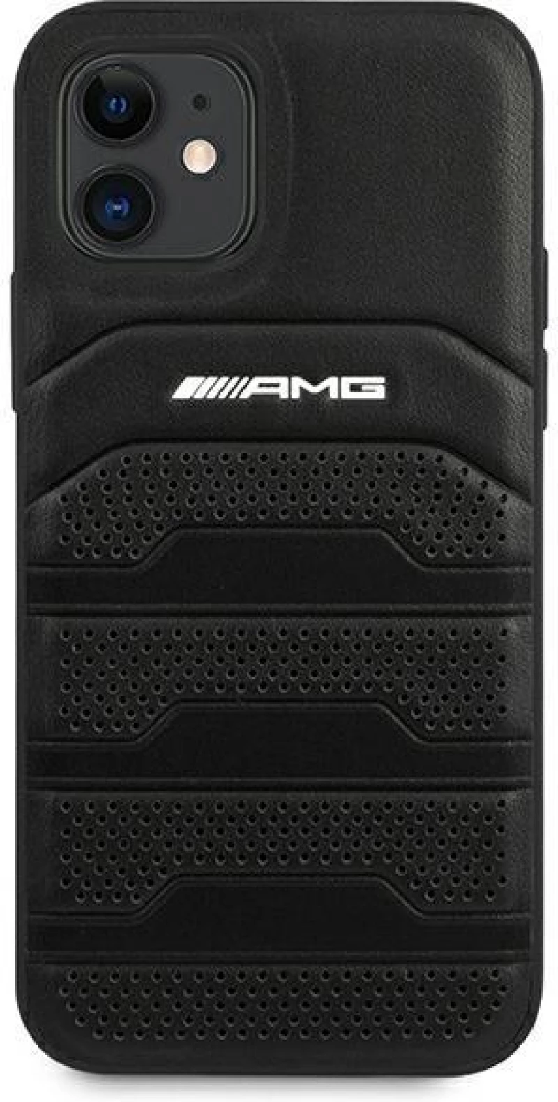 AMG AMHCP12SGSEBK iPhone 12 mini 5,4" black hardcase Leather Debossed Lines