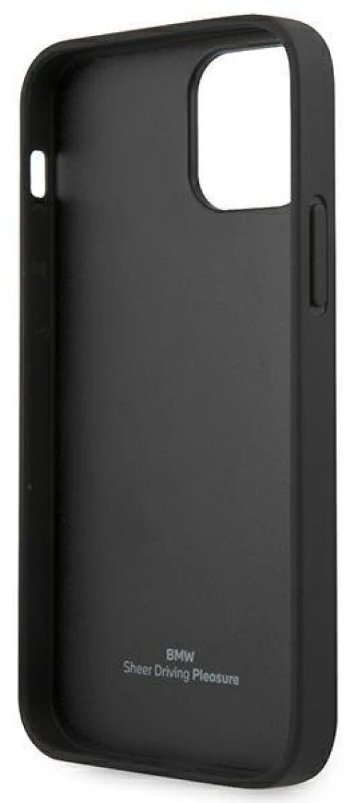 Case BMW BMHCP12LRSPPK iPhone 12 Pro Max 6.7 black / black hardcase Leather Curve Perforate
