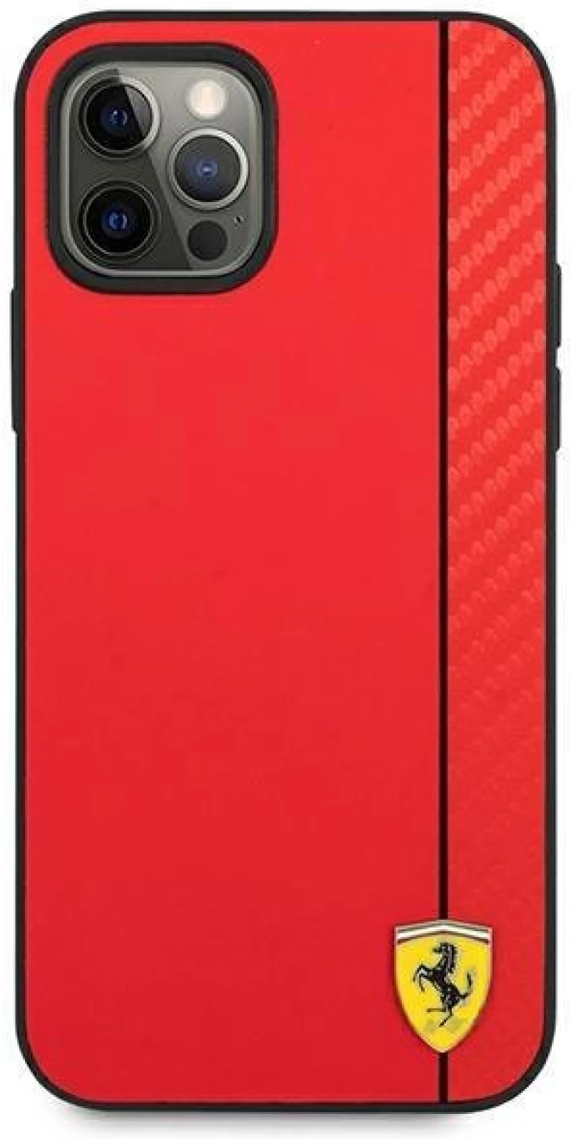 Ferrari FESAXHCP12LRE iPhone 12 Pro Max 6,7" red hardcase On Track Carbon Stripe