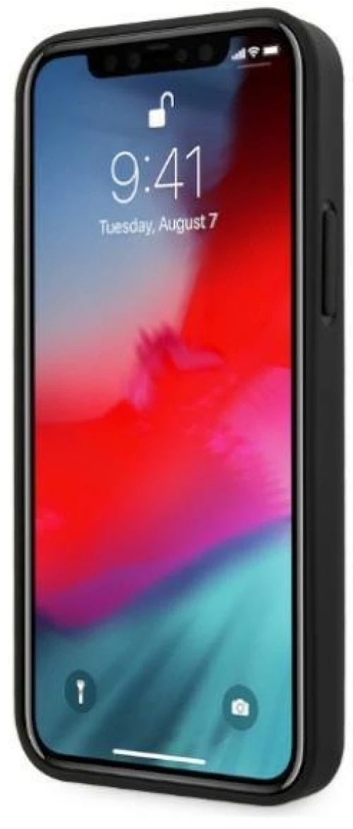 Mercedes MEHCP12LPSQBK iPhone 12 Pro Max 6,7" black hardcase Leather Stars Pattern