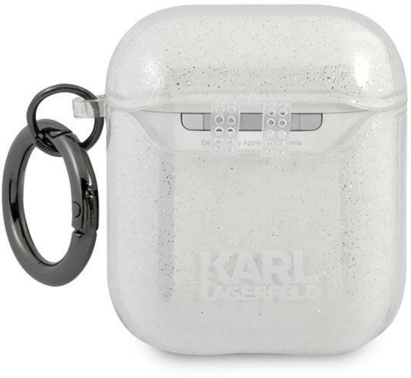 Karl Lagerfeld KLA2UKHGS AirPods cover silver / silver Glitter Karl`s Head