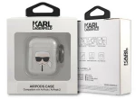 Karl Lagerfeld KLA2UKHGS AirPods cover silver / silver Glitter Karl`s Head