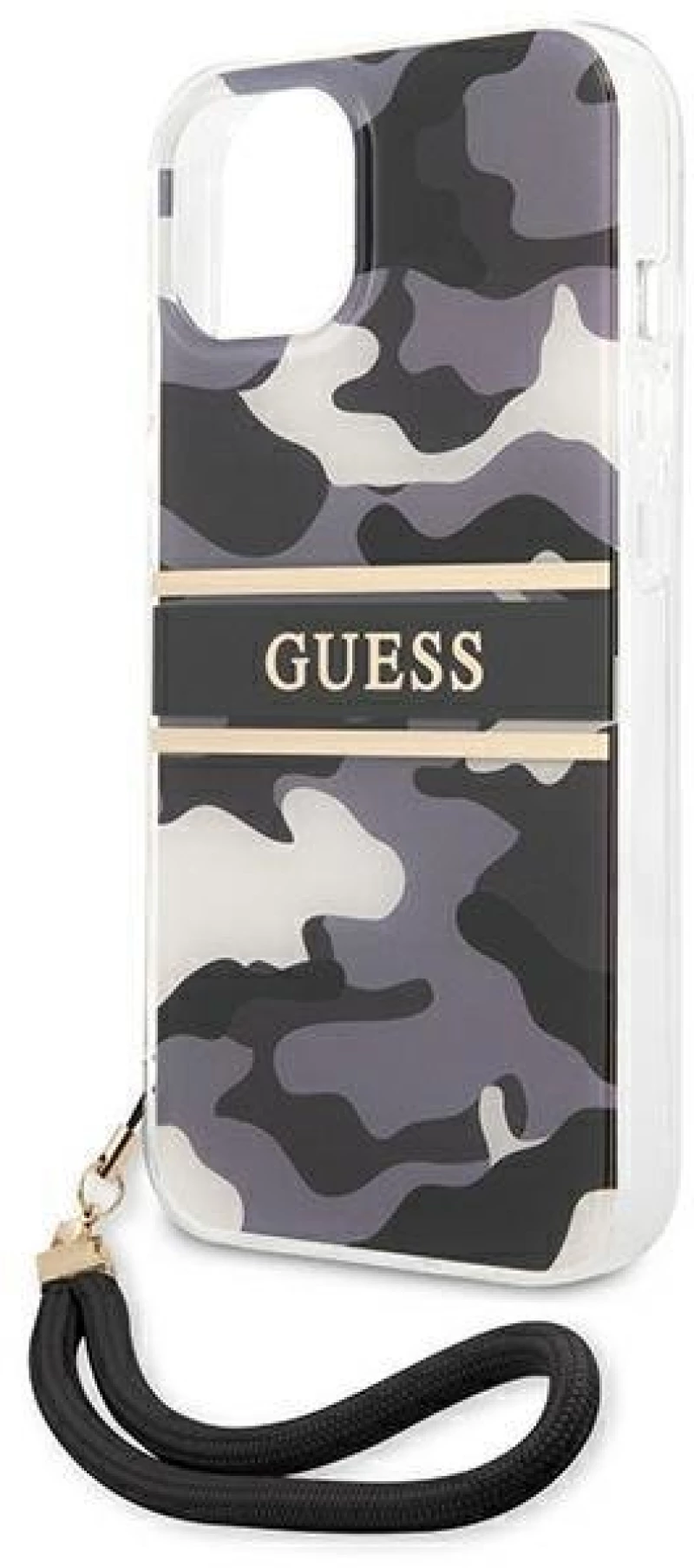 Guess GUHCP13MKCABBK iPhone 13 6.1 black / black hardcase Camo Strap Collection