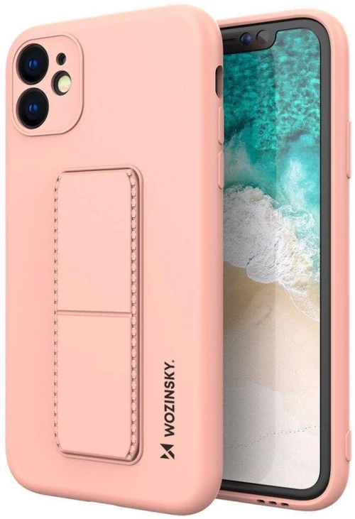 Wozinsky Kickstand Case Silicone Stand Cover for Samsung Galaxy A32 4G Pink