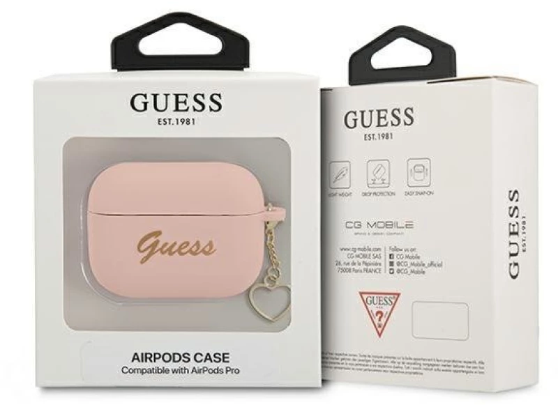 Guess GUAPLSCHSP AirPods Pro cover pink / pink Silicone Charm Collection